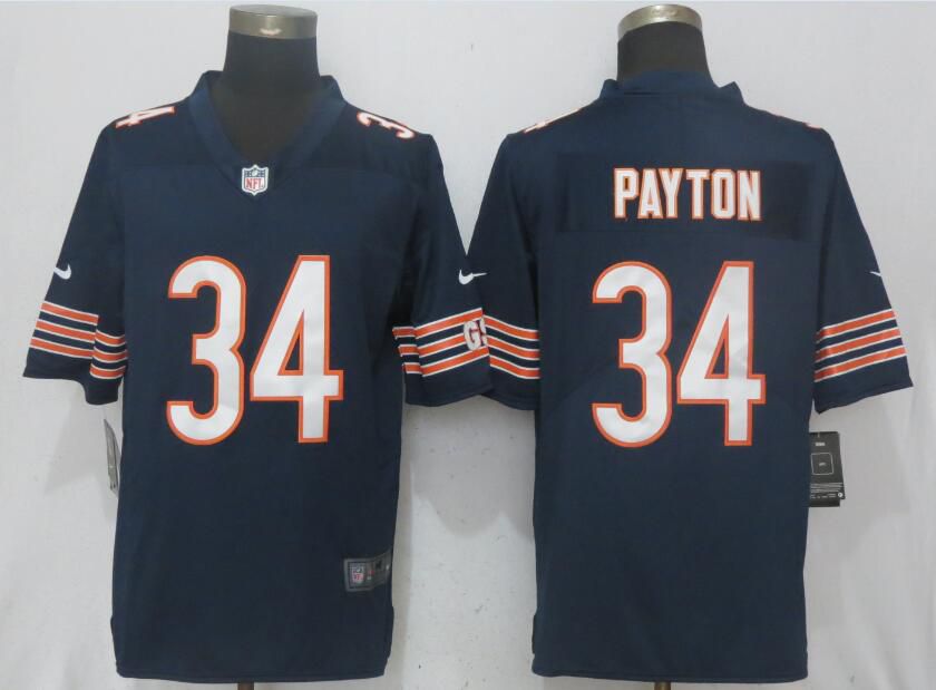 Men Chicago Bears 34 Payton Navy Blue 2017 Vapor Untouchable Limited Player NFL Jerseys